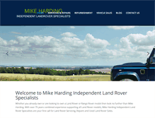 Tablet Screenshot of mikehardinglandrovers.co.uk